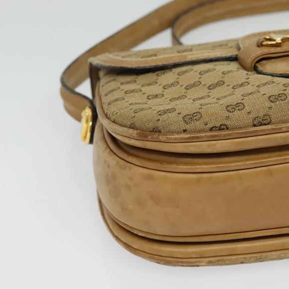 GUCCI Micro GG Canvas Shoulder Bag Beige Gold - Picture 10 of 16